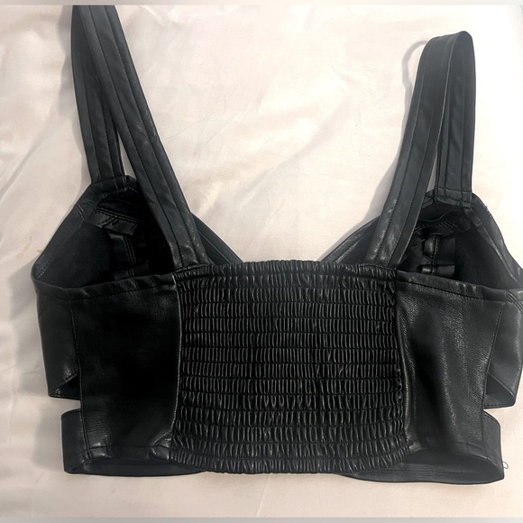 FOREVER21 FAUX LEATHER CROP TOP - Picture 2 of 2